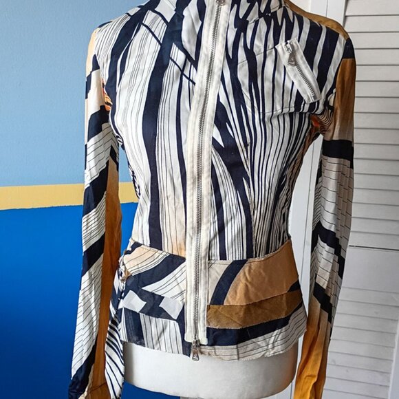Gianfranco Ferré GF Vintage Women's front Zip Jacket abstract design Size 42 IT - Picture 2 of 13